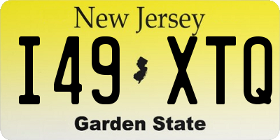 NJ license plate I49XTQ