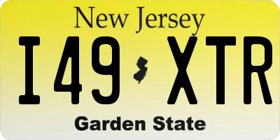 NJ license plate I49XTR