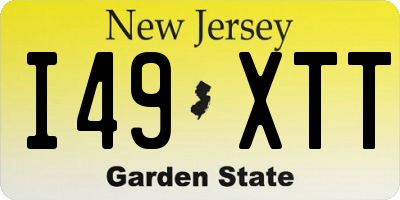 NJ license plate I49XTT