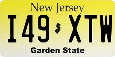 NJ license plate I49XTW