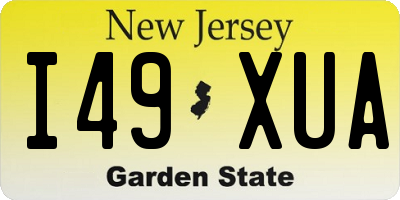 NJ license plate I49XUA