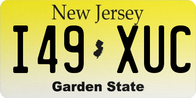 NJ license plate I49XUC