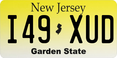 NJ license plate I49XUD