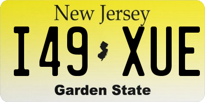 NJ license plate I49XUE