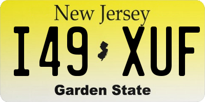 NJ license plate I49XUF
