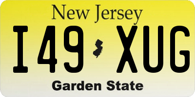 NJ license plate I49XUG