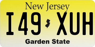 NJ license plate I49XUH