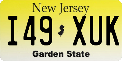 NJ license plate I49XUK