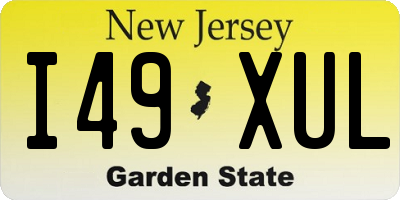 NJ license plate I49XUL