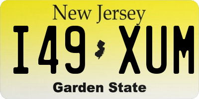 NJ license plate I49XUM