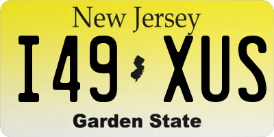 NJ license plate I49XUS