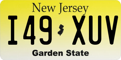 NJ license plate I49XUV