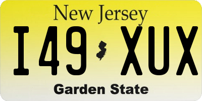 NJ license plate I49XUX