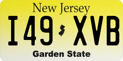 NJ license plate I49XVB