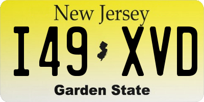 NJ license plate I49XVD