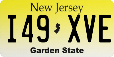 NJ license plate I49XVE