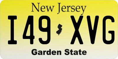 NJ license plate I49XVG