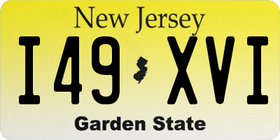 NJ license plate I49XVI