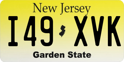 NJ license plate I49XVK
