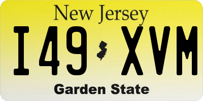 NJ license plate I49XVM