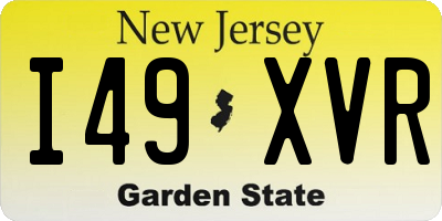 NJ license plate I49XVR