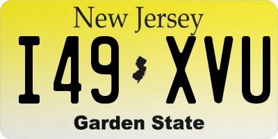 NJ license plate I49XVU