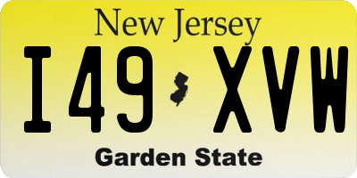 NJ license plate I49XVW