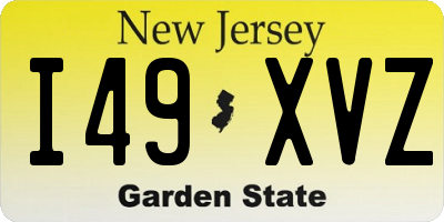 NJ license plate I49XVZ