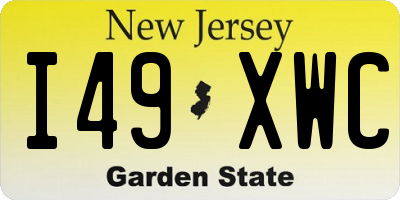 NJ license plate I49XWC