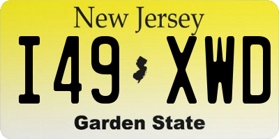 NJ license plate I49XWD