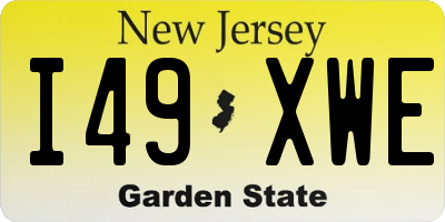 NJ license plate I49XWE