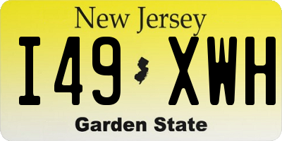 NJ license plate I49XWH