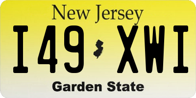 NJ license plate I49XWI
