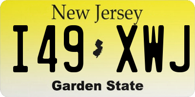 NJ license plate I49XWJ