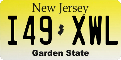 NJ license plate I49XWL