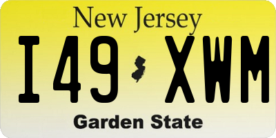 NJ license plate I49XWM