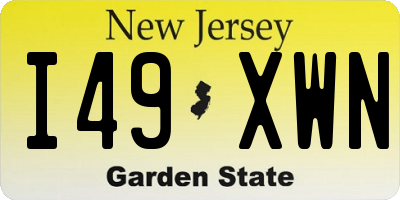 NJ license plate I49XWN