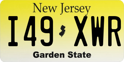 NJ license plate I49XWR