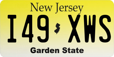 NJ license plate I49XWS