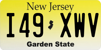 NJ license plate I49XWV