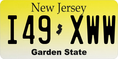 NJ license plate I49XWW