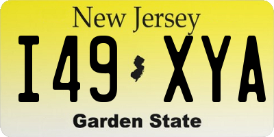 NJ license plate I49XYA