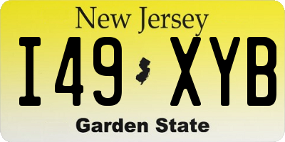NJ license plate I49XYB