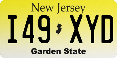 NJ license plate I49XYD