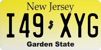 NJ license plate I49XYG