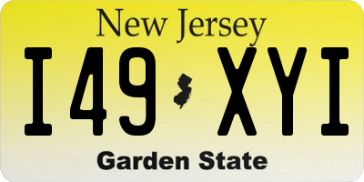 NJ license plate I49XYI