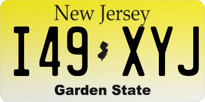 NJ license plate I49XYJ