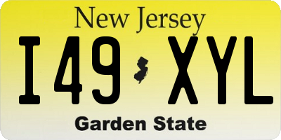 NJ license plate I49XYL