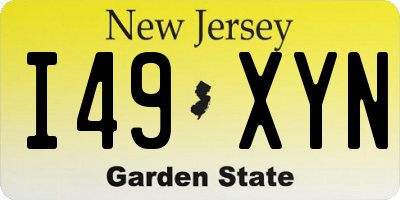 NJ license plate I49XYN