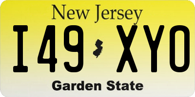 NJ license plate I49XYO